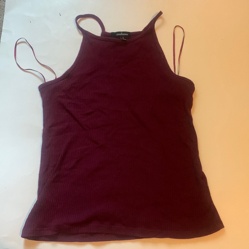 BURGUNDY HALTER TOP